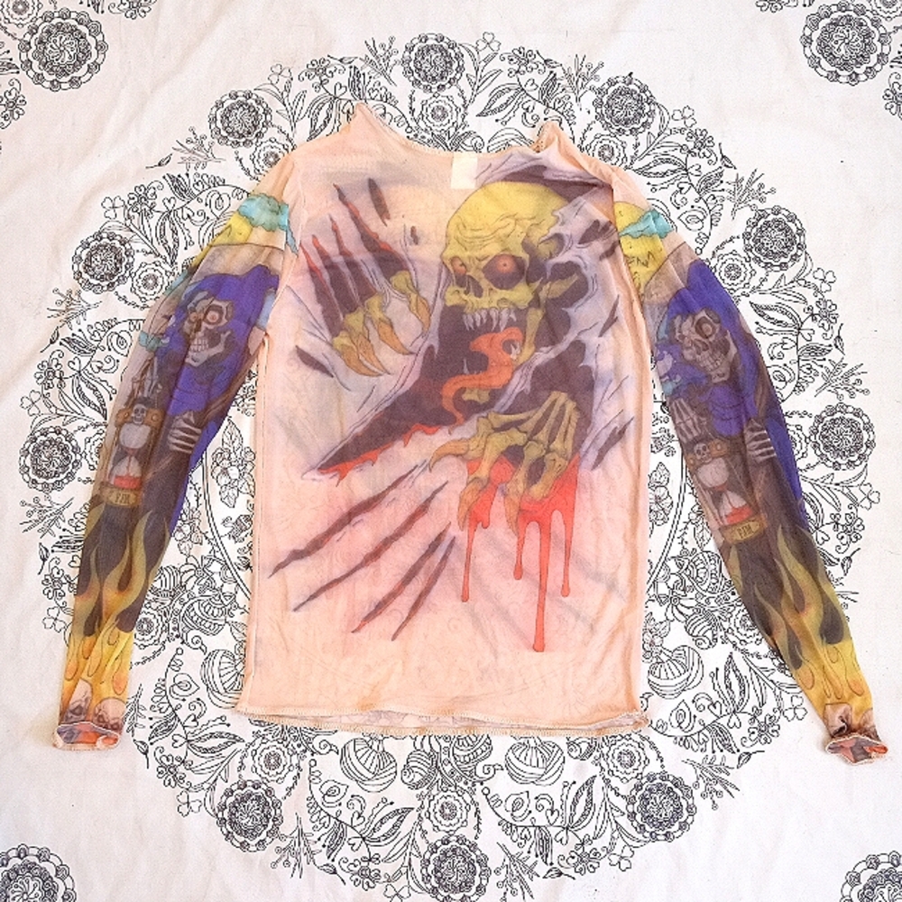 'Grim Reaper' - Long sleeve mesh top